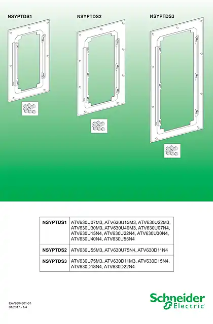schneider施耐德Variable speed drive flush-mounting kits - Sizes 1_ 2_ 3 - Instruction sheet